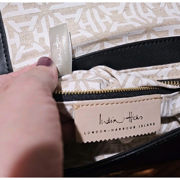 India Hicks “Dressage” Black Suede & Leather Crossbody Bag - Picture 8 of 10